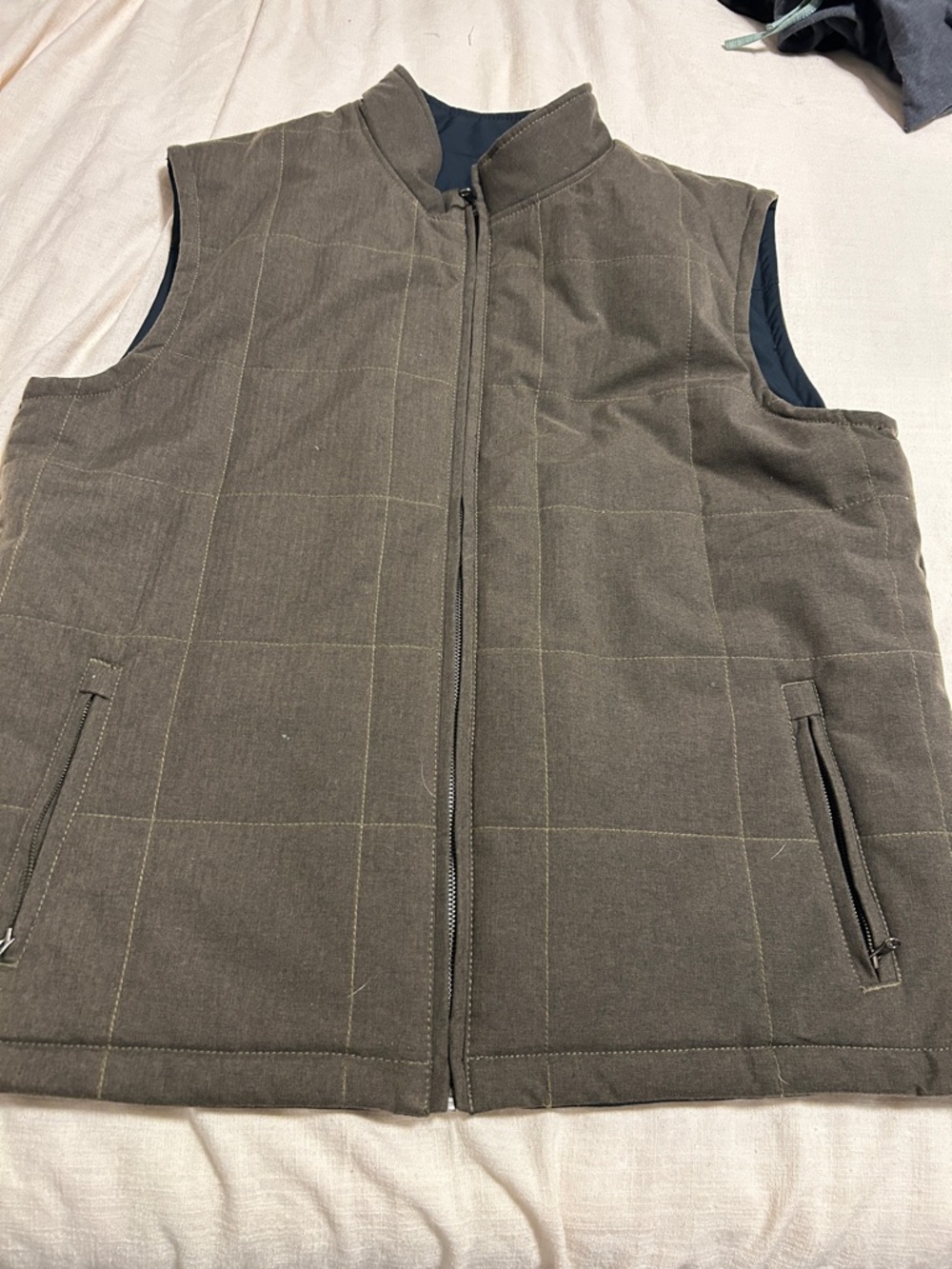 Cutter & Buck Brown Quilted Windowpane Vest